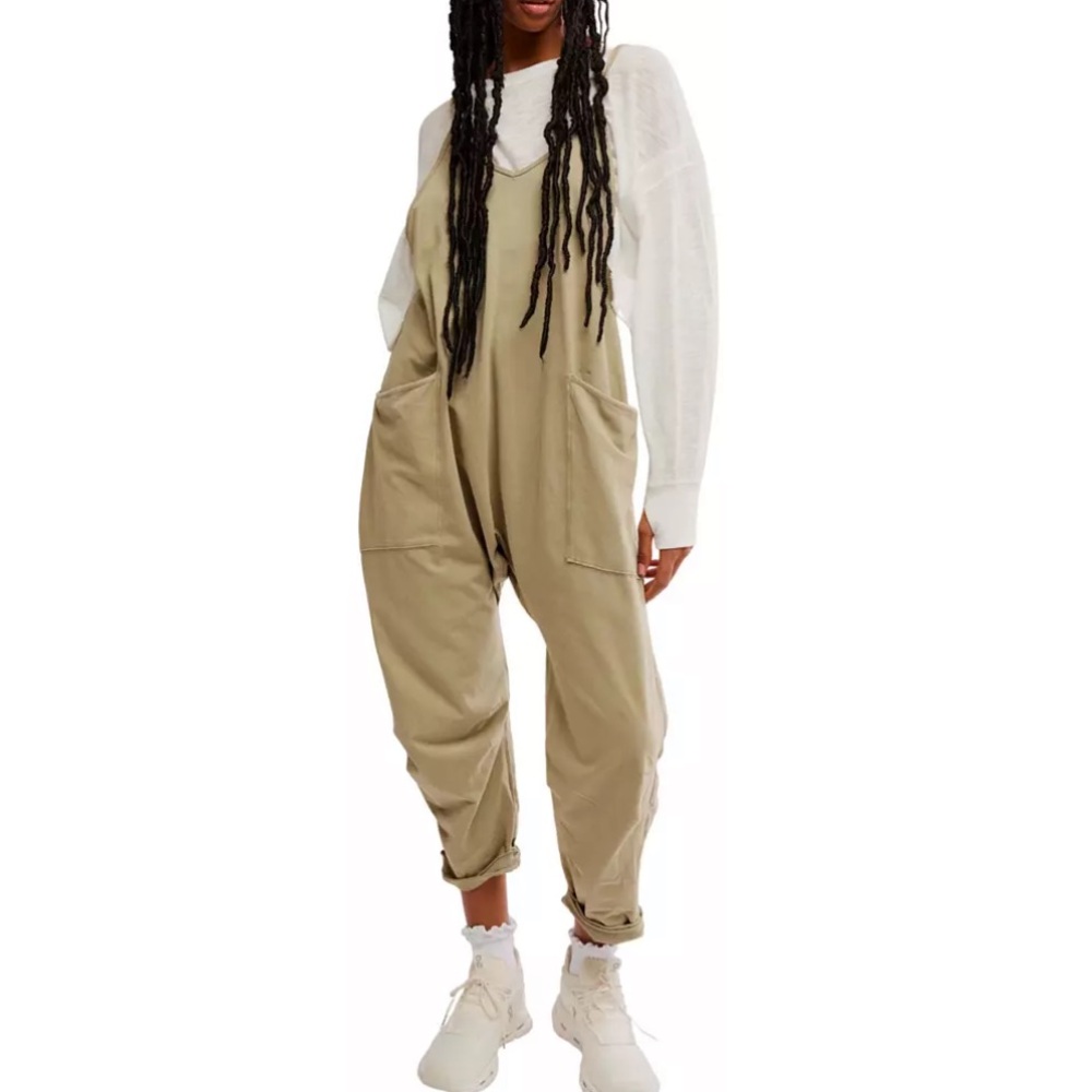 FP Movement by Free People Olive-Tan hotshot Jumpsuit